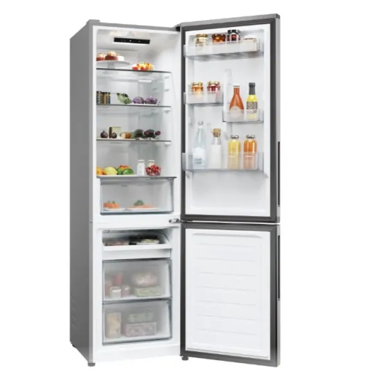 Candy CNCQ2T518EX No Frost alulfagyasztós kombinált hűtőszekrény, 197/82L, Wifi, 54.5x60.2x182.5 cm, inox szín 