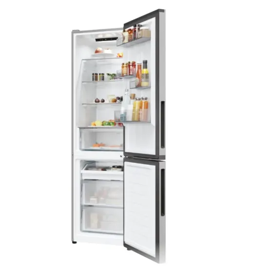 Candy CNCQ2T518EX No Frost alulfagyasztós kombinált hűtőszekrény, 197/82L, Wifi, 54.5x60.2x182.5 cm, inox szín 