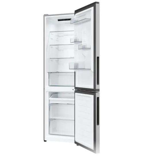Candy CNCQ2T518EX No Frost alulfagyasztós kombinált hűtőszekrény, 197/82L, Wifi, 54.5x60.2x182.5 cm, inox szín 