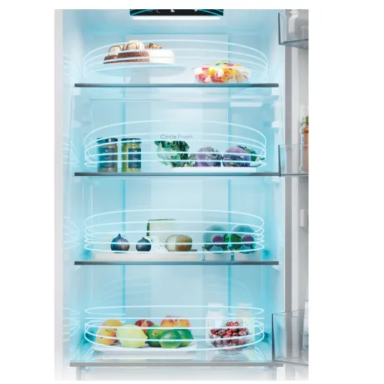 Candy CNCQ2T518EX No Frost alulfagyasztós kombinált hűtőszekrény, 197/82L, Wifi, 54.5x60.2x182.5 cm, inox szín 