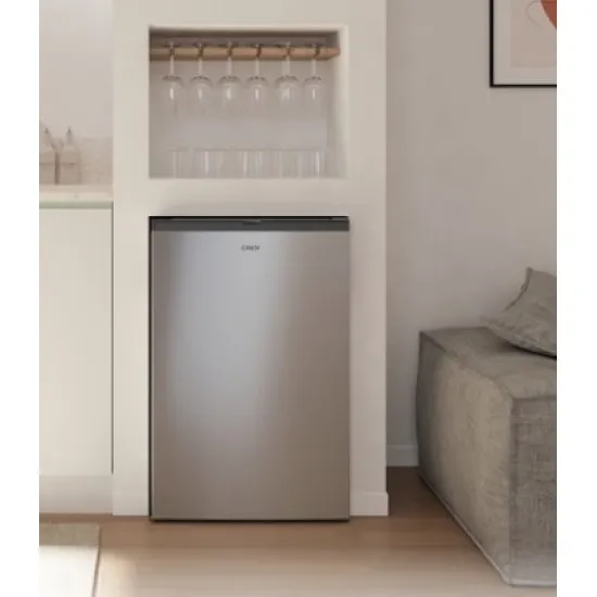 Candy CNOQ2S58EX egyajtós hűtőszekrény fagyasztóval, 100/14L, 54.5x56.2x85 cm, inox szín 