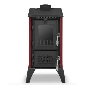 Hunor 806 Iglo kályha, bordó, 10.6kW, Öntöttvas tűztér