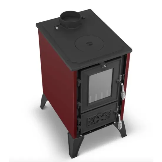 Hunor 806 Iglo kályha, bordó, 10.6kW, Öntöttvas tűztér