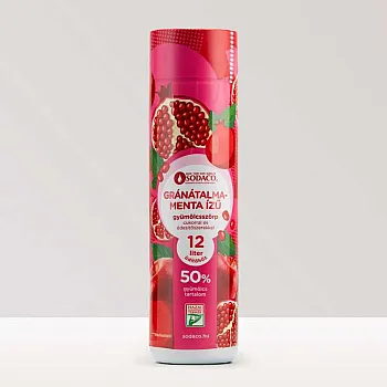 SodaCo gránátalma-menta ízű szörp, 500 ml, 51% gyümölcstartalom