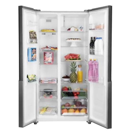 Eta 138890015EN No Frost side by side hűtőszekrény, 291/151L, inverteres kompresszor, 90x59x177 cm, fekete/inox szín