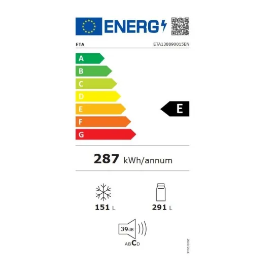 Eta 138890015EN No Frost side by side hűtőszekrény, 291/151L, inverteres kompresszor, 90x59x177 cm, fekete/inox szín
