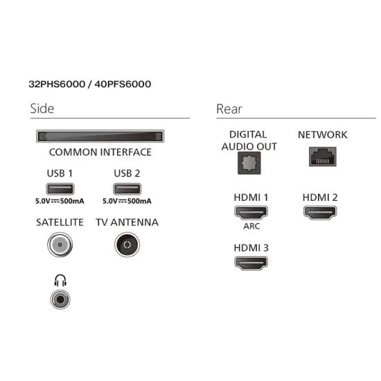 Philips 32PHS6000/12 HD Ready Smart LED TV, 32", 81.28 cm 