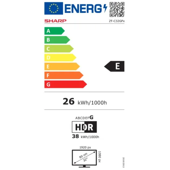Sharp 32GF3265E Full HD Google Smart QLED TV, 32", 81.28 cm 