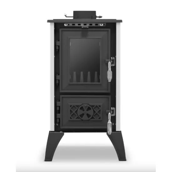 Hunor 806 Iglo kályha, fehér, 10.6kW, Öntöttvas tűztér