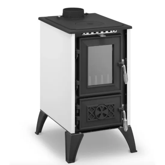 Hunor 806 Iglo kályha, fehér, 10.6kW, Öntöttvas tűztér