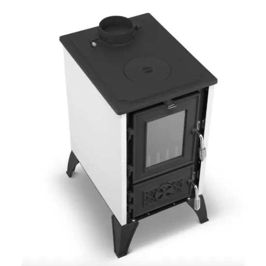 Hunor 806 Iglo kályha, fehér, 10.6kW, Öntöttvas tűztér