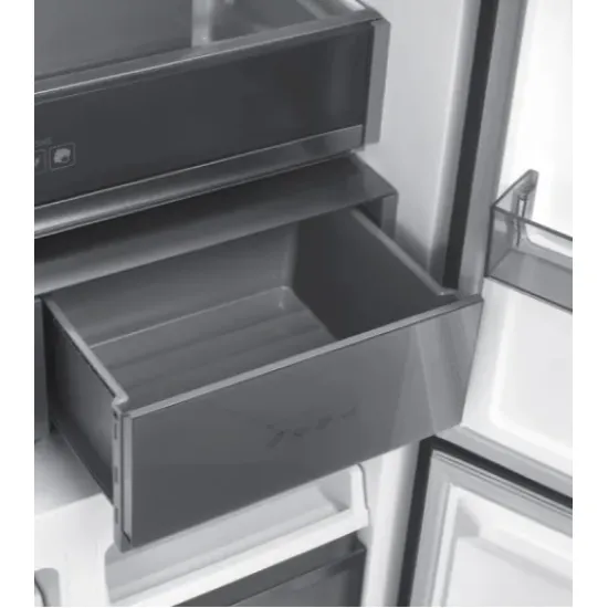 MPM MPM-503-SSI-10 Total No Frost side by side hűtőszekrény francia ajtós kialakítással, 349/151L, inverter kompresszor, 90.5x59.7x190.2 cm, sötét inox szín 