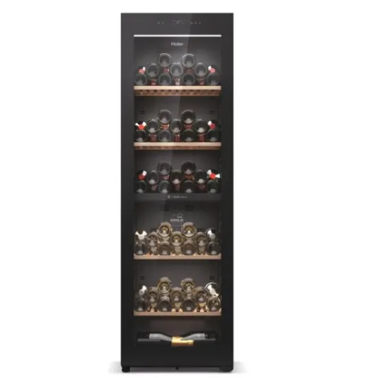 Haier HWS236GDEH1 borhűtő, 236 palack, Wifi+Bluetooth, 59.7x71.4x190 cm, fekete szín 