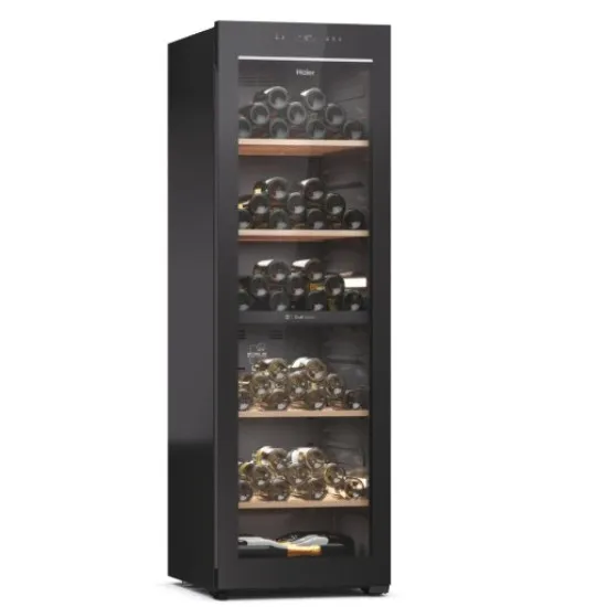 Haier HWS236GDEH1 borhűtő, 236 palack, Wifi+Bluetooth, 59.7x71.4x190 cm, fekete szín 