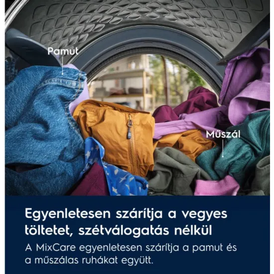 Electrolux EW7D495UE hőszivattúys szárítógép, 9 kg, inverter motor, 59.6x63.6x85 cm 