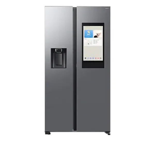 Samsung RS90F66BETEO side by side hűtőszekrény, AI Inverteres kompresszor, Wifi, 389/225L, 91.2x72.6x178.4 cm, Family Hub™, matt metál DOI szín 