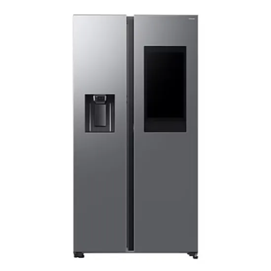 Samsung RS90F66BETEO side by side hűtőszekrény, AI Inverteres kompresszor, Wifi, 389/225L, 91.2x72.6x178.4 cm, Family Hub™, matt metál DOI szín 