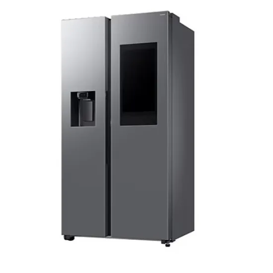 Samsung RS90F66BETEO side by side hűtőszekrény, AI Inverteres kompresszor, Wifi, 389/225L, 91.2x72.6x178.4 cm, Family Hub™, matt metál DOI szín 