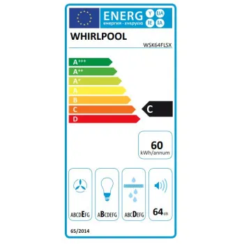Whirlpool WSK64FLSX kürtőbe építhető konyhai elszívó, 28x56.4x23.7 cm, inox szín 