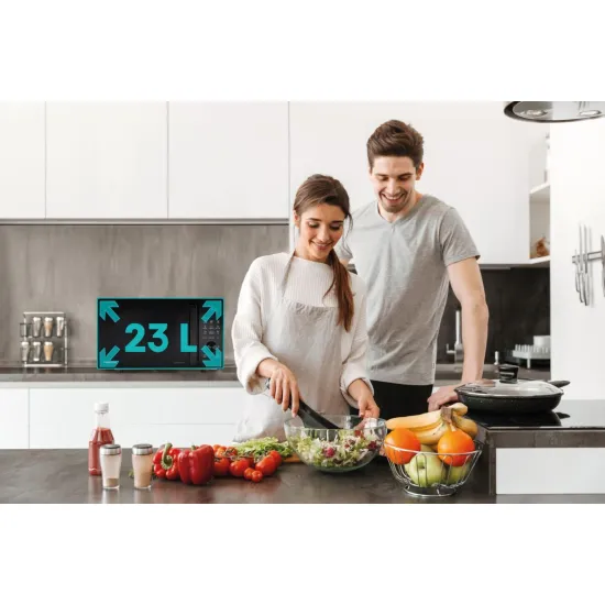 Hisense H23MOBSD1H mikrohullámú sütő, 23L, 800W, fekete szín 