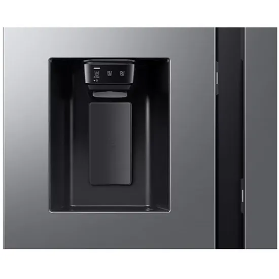 Samsung RS90F66BETEO side by side hűtőszekrény, AI Inverteres kompresszor, Wifi, 389/225L, 91.2x72.6x178.4 cm, Family Hub™, matt metál DOI szín 