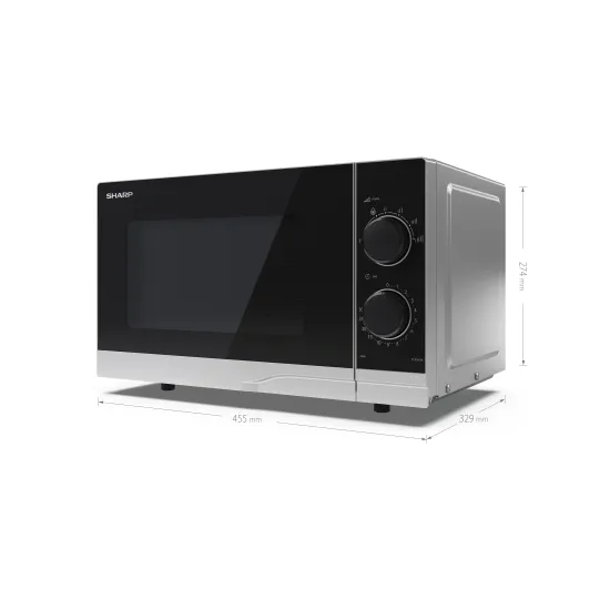 Sharp YC-PS201AE-S mikrohullámú sütő, 20L, 700W, ezüst szín 
