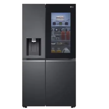 LG GSXV91MCAE Total No Frost side by side hűtőszekrény, 416/219L, Wifi, inverter kompresszor, 91.3x73.5x179 cm, matt fekete szín 