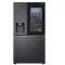 LG GSXV91MCAE Total No Frost side by side hűtőszekrény, 416/219L, Wifi, inverter kompresszor, 91.3x73.5x179 cm, matt fekete szín 