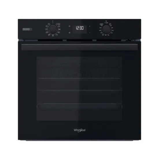 Whirlpool OMSR58RU1SB beépíthető sütő, 71L, pirolitikus és hidrolitikus tisztítás, Cook 3 funkció, 59.5x55.1x59.5 cm, fekete szín 