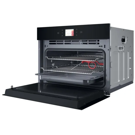 Whirlpool WCW11O7HTSB beépíthető kompakt sütő és mikró, 53L, 950W, Crisp funkció, 55.9x54.3x45.5 cm, fekete szín 