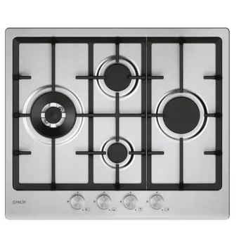 Candy CHG6D4WTX beépíthető gáz főzőlap, wok főzőzóna, 59.5x51x4.5 cm, inox szín
