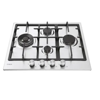 Candy CHG6D4WTX beépíthető gáz főzőlap, wok főzőzóna, 59.5x51x4.5 cm, inox szín