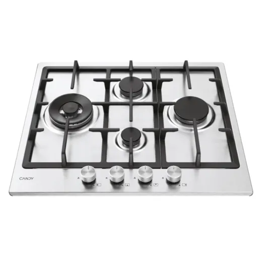 Candy CHG6D4WTX beépíthető gáz főzőlap, wok főzőzóna, 59.5x51x4.5 cm, inox szín
