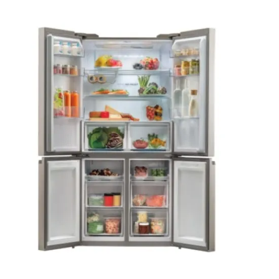 Haier HCR5919ENMM No Frost side by side hűtőszekrény, francia ajtós kialakítással, 422/221L, Dual Inverter Kompresszor, 90x874.8x190.5 cm, New Platinum inox szín 