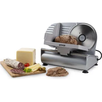 Gorenje R506E szeletelőgép rozsdamentes acél pengével, 160W, ezüst szín