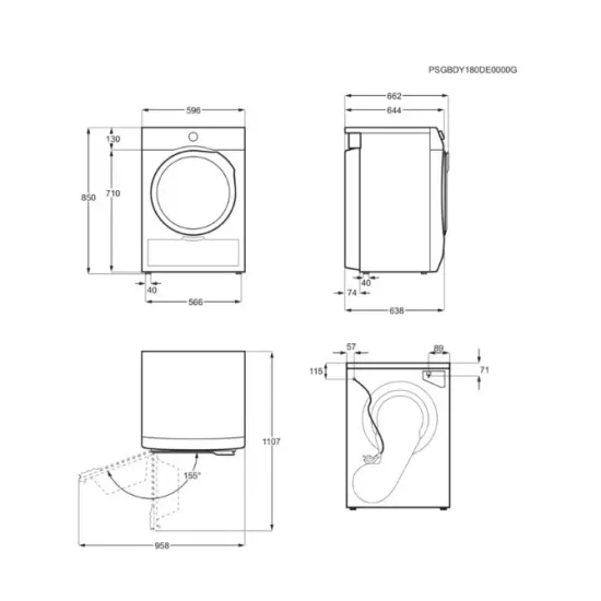 Electrolux EW6D285AE hőszivattyús szárítógép, 8 kg, inverter motor, 59.6x63.8x85 cm 