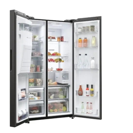 Haier HSW79F18DIPT Total No Frost side by side hűtőszekrény, 391/210L, inverter kompresszor, Wifi, 90.5x72.6x177.5 cm, fekete szín