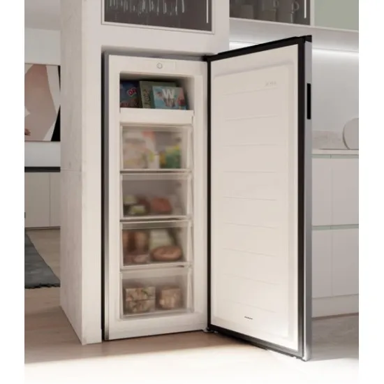 Candy CNUQ2L513EX fagyasztószekrény, 169L, 54.5x57x138 cm, inox szín 