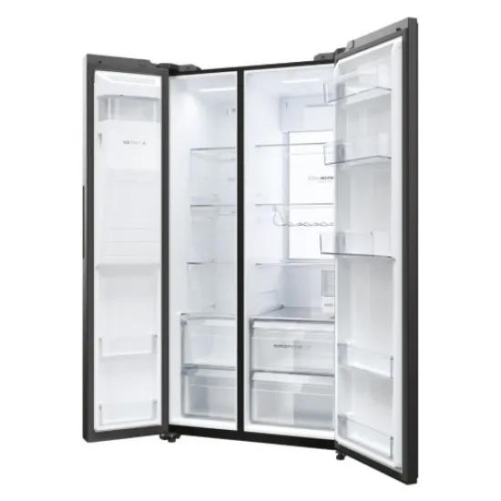 Haier HSW79F18DIPT Total No Frost side by side hűtőszekrény, 391/210L, inverter kompresszor, Wifi, 90.5x72.6x177.5 cm, fekete szín