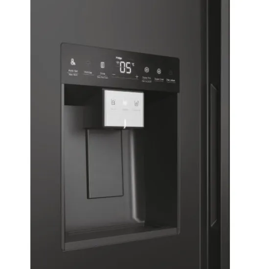 Haier HSW79F18DIPT Total No Frost side by side hűtőszekrény, 391/210L, inverter kompresszor, Wifi, 90.5x72.6x177.5 cm, fekete szín