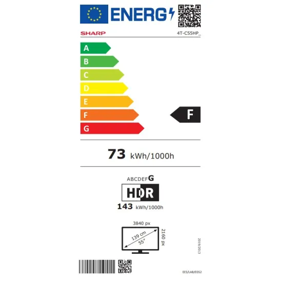 Sharp 55HP6265E 4K UHD Smart QLED TV, 55", 139.7 cm 