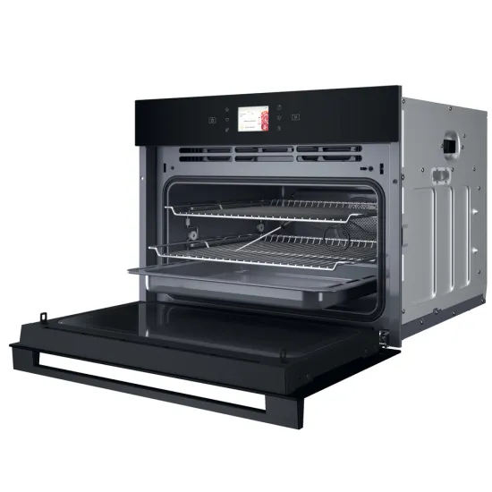 Whirlpool WCW9O7PHTSB beépíthető kompakt sütő és mikró, 53L, Crisp funkció, 950W, 55.9x54.3x45.5 cm, fekete szín 