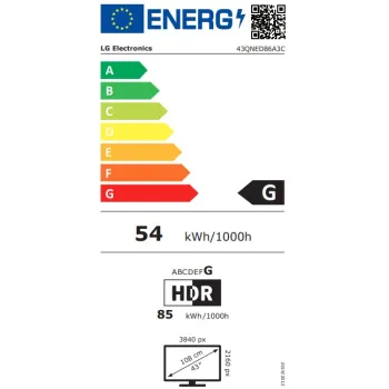 LG 43QNED86A3C QNED EVO AI UHD MiniLED 4K Smart TV, 43", 109.22 cm