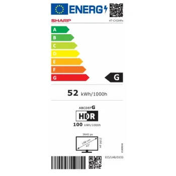 Sharp 43HP6265E 4K UHD Smart QLED TV, 43", 109.22 cm 