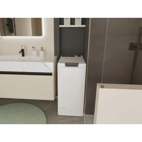 Hoover THO286TM5-S felültöltős mosógép, 8 kg, WIFI+Bluetooth, inverter motor, 41x60x86 cm