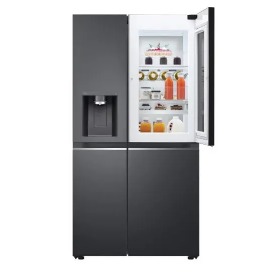 LG GSXV91MCAE Total No Frost side by side hűtőszekrény, 416/219L, Wifi, inverter kompresszor, 91.3x73.5x179 cm, matt fekete szín 