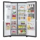 LG GSXV91MCAE Total No Frost side by side hűtőszekrény, 416/219L, Wifi, inverter kompresszor, 91.3x73.5x179 cm, matt fekete szín 