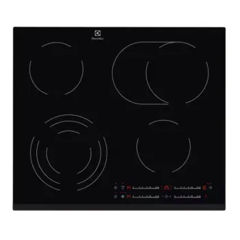 Electrolux EHF6547FXK beépíthető kerámialap, 59x52x3.8 cm, fekete szín 