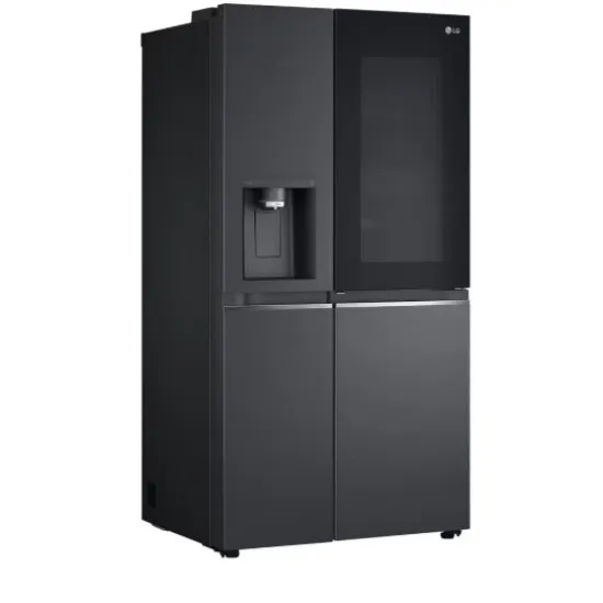 LG GSXV91MCAE Total No Frost side by side hűtőszekrény, 416/219L, Wifi, inverter kompresszor, 91.3x73.5x179 cm, matt fekete szín 