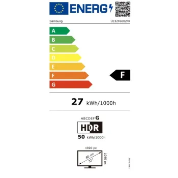 Samsung UE32F6002FKXXH Full HD Smart LED TV, 32", 81.28 cm